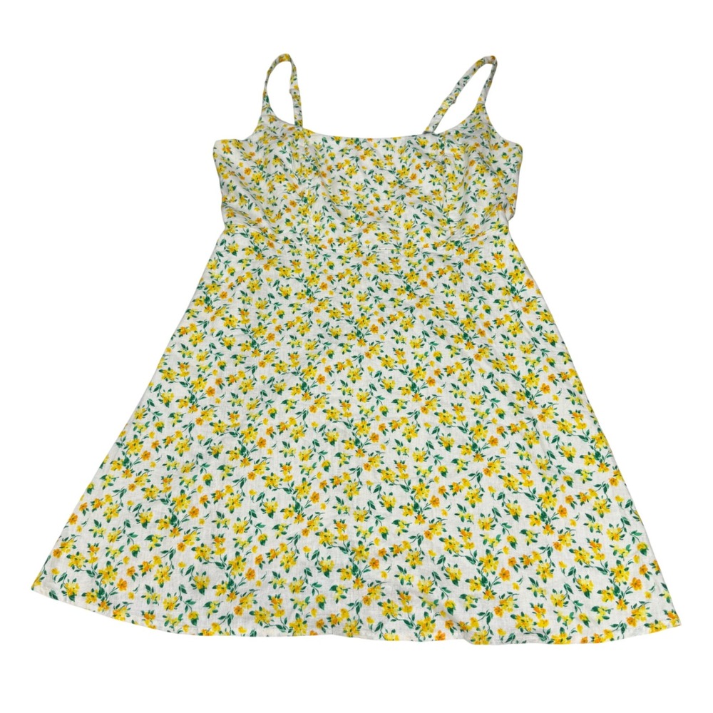 Old Navy‎ Womens Linen Blend Floral Cami Mini Dress Yellow White Large MSRP $34